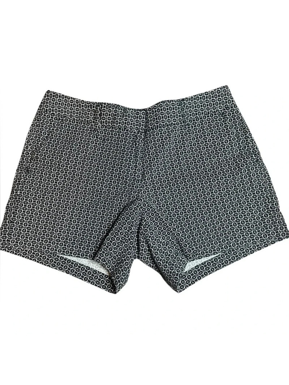 Dark blue and White Patterned geometric boat Shorts